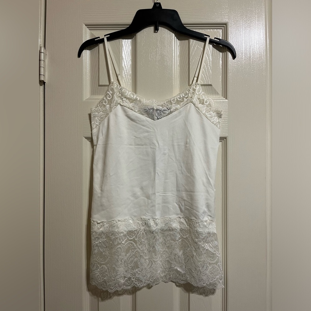 White House Black Market Ivory Lace Cami